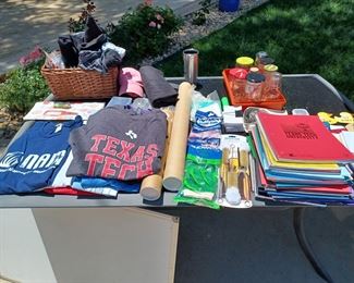 Clothes and office supplies