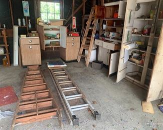 Vintage wooden ladders, great condition