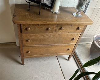 Antique Oak Low Boy Dresser