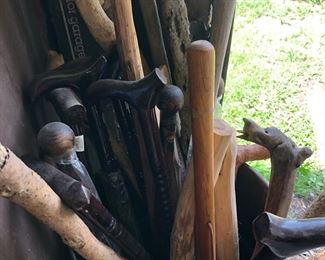 walking Sticks and Cans Some Hand Carved