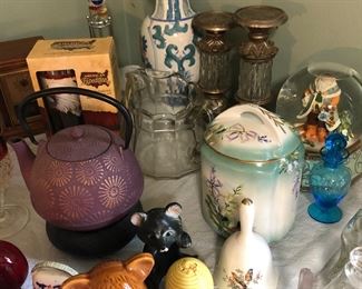 Cast Iron Tea Pot with Stand, Decorative Items