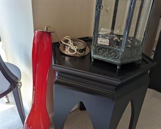 Red glass chandelier