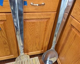 A rather large spoon and fork