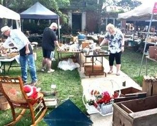Tables, Tents, Yard, Garage, Breezeway and Showcases full of treasures.  