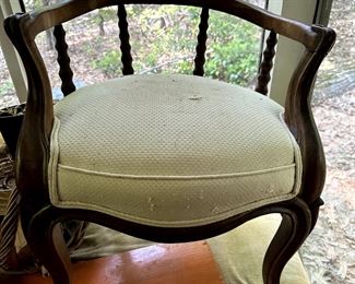 french carved wood accent chair 