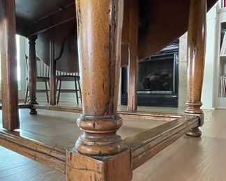 Antique Drop Leaf Farm Table. Measures 72" L x 60" W x 29" H. Width When Sides Are Dropped: 28" W. Photo 7 of 7.