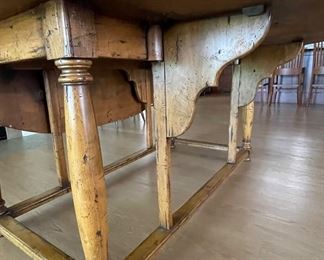 Antique Drop Leaf Farm Table. Measures 72" L x 60" W x 29" H. Width When Sides Are Dropped: 28" W. Photo 3 of 7.