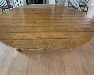 Antique Drop Leaf Farm Table. Measures 72" L x 60" W x 29" H. Width When Sides Are Dropped: 28" W. Photo 1 of 7.