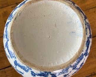 Vintage Spongeware Pitcher. Measures 9" W x 11" H. Photo 2 of 3.