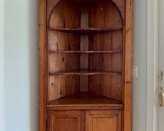 Antique Federal Style Pine Corner Cabinet. Measures 37.5" W x 17" D x 90" H. Photo 1 of 4.