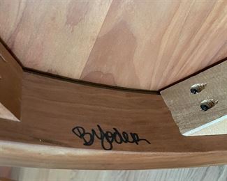 Set of 4 Cherry Mission Style Amish Counter Stools. Each Measures 19" W x 24" H. Photo 4 of 4.