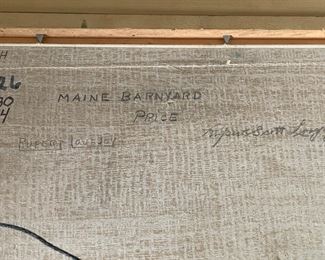 "Maine Barnyard," Oil on Canvas. Rupert Lovejoy. Measures 15.5" W x 13.5" H; 23" W x 21" H With Frame. Photo 3 of 3.