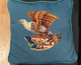 American Eagle Needlepoint Pillow.