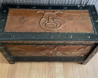 Blanket Chest with Decorative Copper Facing. Measures 33.5" W x 16" D x 19" H. Photo 2 of 4.