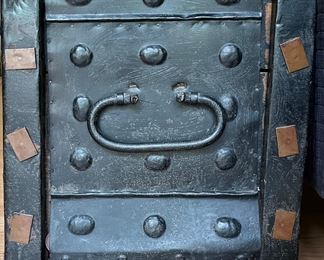 Blanket Chest with Decorative Copper Facing. Measures 33.5" W x 16" D x 19" H. Photo 4 of 4.