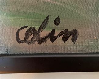 George Coin, Oil on Canvas. Measures 66.5" W x 48.5" H; 68.5" W x 50.5" H with Frame. Photo 2 of 2.