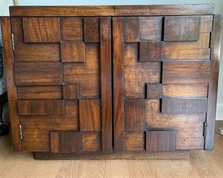 Paul Evans Style Lane Brutalist Bedside Table - 2 Available. Each Measures 28" W x 16" D x 22.5" H. Photo 1 of 4.