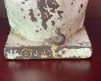 Antique Thrifty, The Wise Pig Cast Iron Bank. Copyright JMR. Photo 4 of 4.