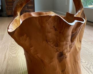 Carved Burl Wood Bucket. Photo 1 of 3.