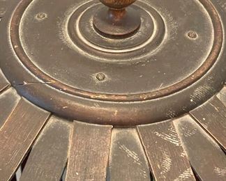 Vintage Wood Slate Tall Basket with Lid. Photo 3 of 4.