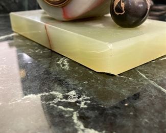 Marble Base General Electric Clock. Has Chip on Right Base. Photo 3 of 4.