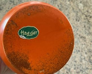 Vintage Orange Haeger Vase. Photo 3 of 3.