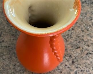 Vintage Orange Haeger Vase. Photo 2 of 3.
