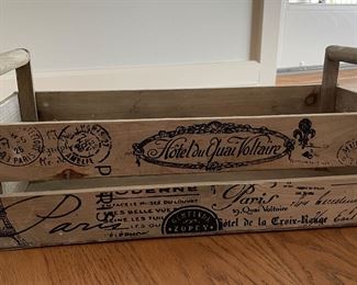 "Paris" Theme Wood Crate. Photo 1 of 2.