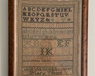 18th Century Alphabet Needlepoint Sampler, Mary Tilton, 1786.
