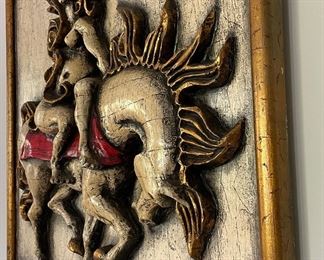 Lady Godiva, Papier Mache, Jeanne Valentine S.A. Measures 37" W x 35" H; 41" W x 37.5" H with Frame. Photo 2 of 3.