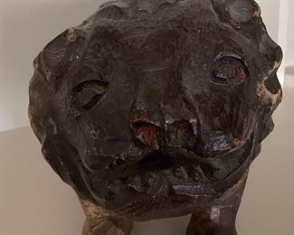 Carved Wood Lion. Photo 1 of 3.