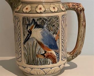 Vintage 1920s Weller Kingfisher Pitcher. Photo 1 of 4.