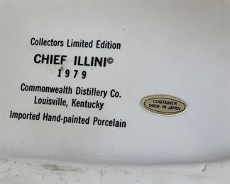 Old Commonwealth Chief Illini Porcelain Decanter. Photo 3 of 3.