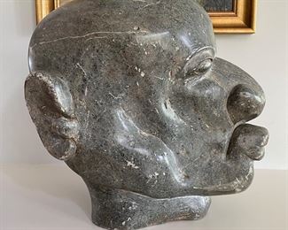 Enos Gunja (Zimbabwe) Soapstone Sculpture. Signed By Artist. Measures 13" W x 14" D x 14" H. Photo 2 of 5.