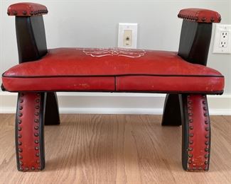 Vintage Camel Saddle Ottoman. Measures 24" W x 13" D x 18" H. Photo 1 of 3.