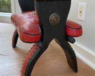 Vintage Camel Saddle Ottoman. Measures 24" W x 13" D x 18" H. Photo 2 of 3.