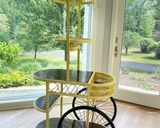 Vintage All-Weather Bar Cart on Wheels. Measures 36" W x 24" D x 73" H. Photo 3 of 5.