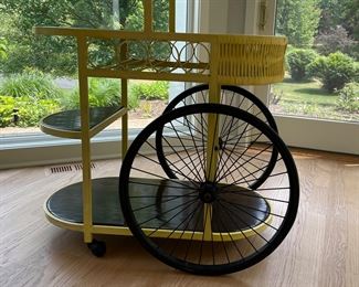 Vintage All-Weather Bar Cart on Wheels. Measures 36" W x 24" D x 73" H. Photo 4 of 5.