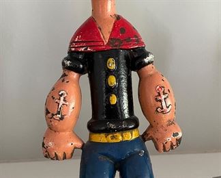 Vintage Hubley Cast Iron Popeye Doorstop. Photo 1 of 3.