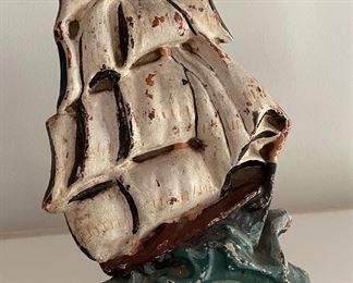 Vintage Cast Iron Clipper Doorstop. Photo 1 of 2.