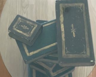 Maitland-Smith Style Stacked Book Side Table with Glass Top. Measures 24" W x 18" D x 17" H. Photo 2 of 3.