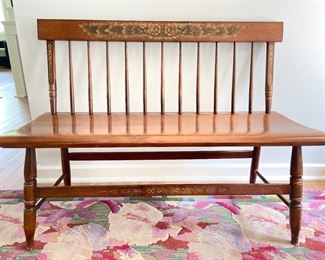1945-1955 Stenciled Hitchcock Bench. Measures 44" W x 20" D with 17" Seat Height. Photo 1 of 4.