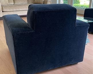 Two-Tone Mohair Upholstered Club Chair - 2 Available. Each Measures 36" W x 39" D with 18" Seat Height. Photo 3 of 3.