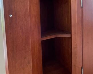 Custom-Built Cherry Corner Media Cabinet with Dentil Trim. Measures 52" W x 21" D x 80" H. Photo 4 of 4.