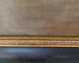 Untitled Mail Boy, Oil on Canvas. Artist Unknown, Signed. Measures 16" W x 25.5" H; 20" W x 29.5" H with Frame. Photo 2 of 2.