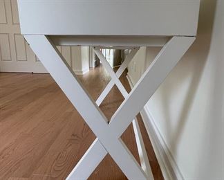 Vintage Wood Campaign Desk with Brass Hardware. Measures 42.5" W x 17" D x 28.5" H. Photo 2 of 6.