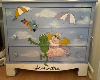 Hand-Painted Muppet Theme Chest of Drawers With "Samantha" Name (Can Be Painted Without Compromising Chest). Photo 1 of 3.