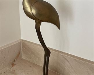 Brass Sculpture of Flamingo.
