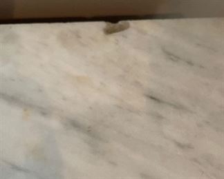 Antique Carrera Marble Top Occasional Table. Measures 34" W x 20" D x 30.5" H. Photo 3 of 6.