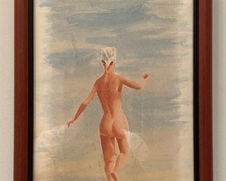 Watercolor of Naked Woman. Photo 1 of 2.